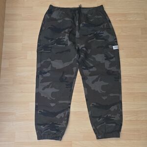 Men's Camo Jogger Pants Military Army Combat Cargo Pants Leg-Bound Size L